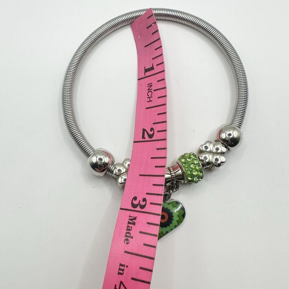 Unbranded Slide Enamel Fashion Bracelet Green Heart Boho Chic - Picture 6 of 7